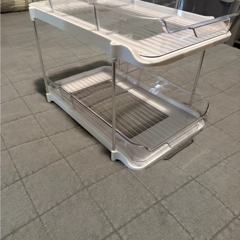 Two-Tier Clear and White Storage Organizer